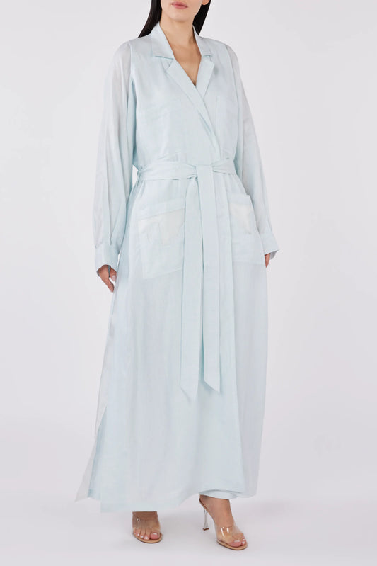 The Dreaming Notch Collar Linen Abaya