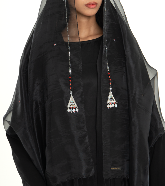 Silver Organza Chiffon Sheila