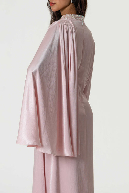 Embroidered Cape Dress