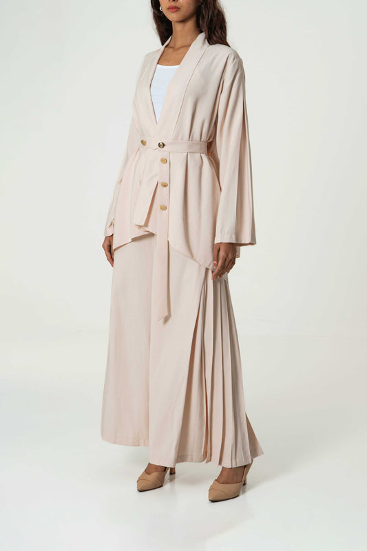 Timeless Elegance Cape & Pleated Pant Set