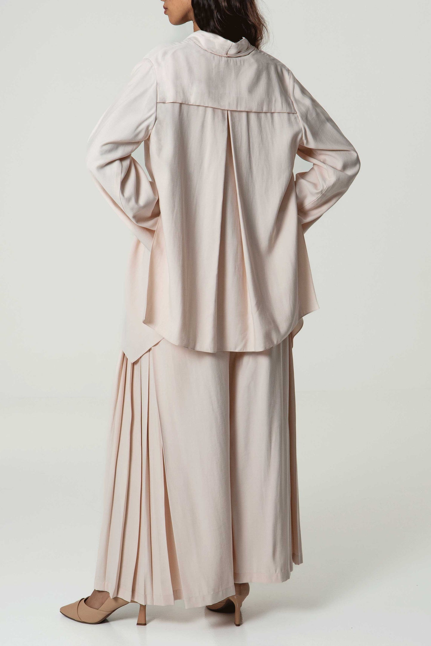 Timeless Elegance Cape & Pleated Pant Set