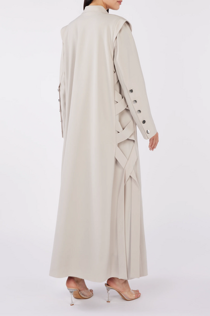 The Descending Notched Collar Abaya