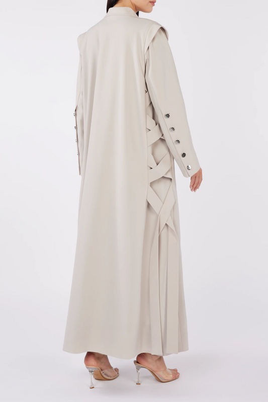 The Descending Notched Collar Abaya