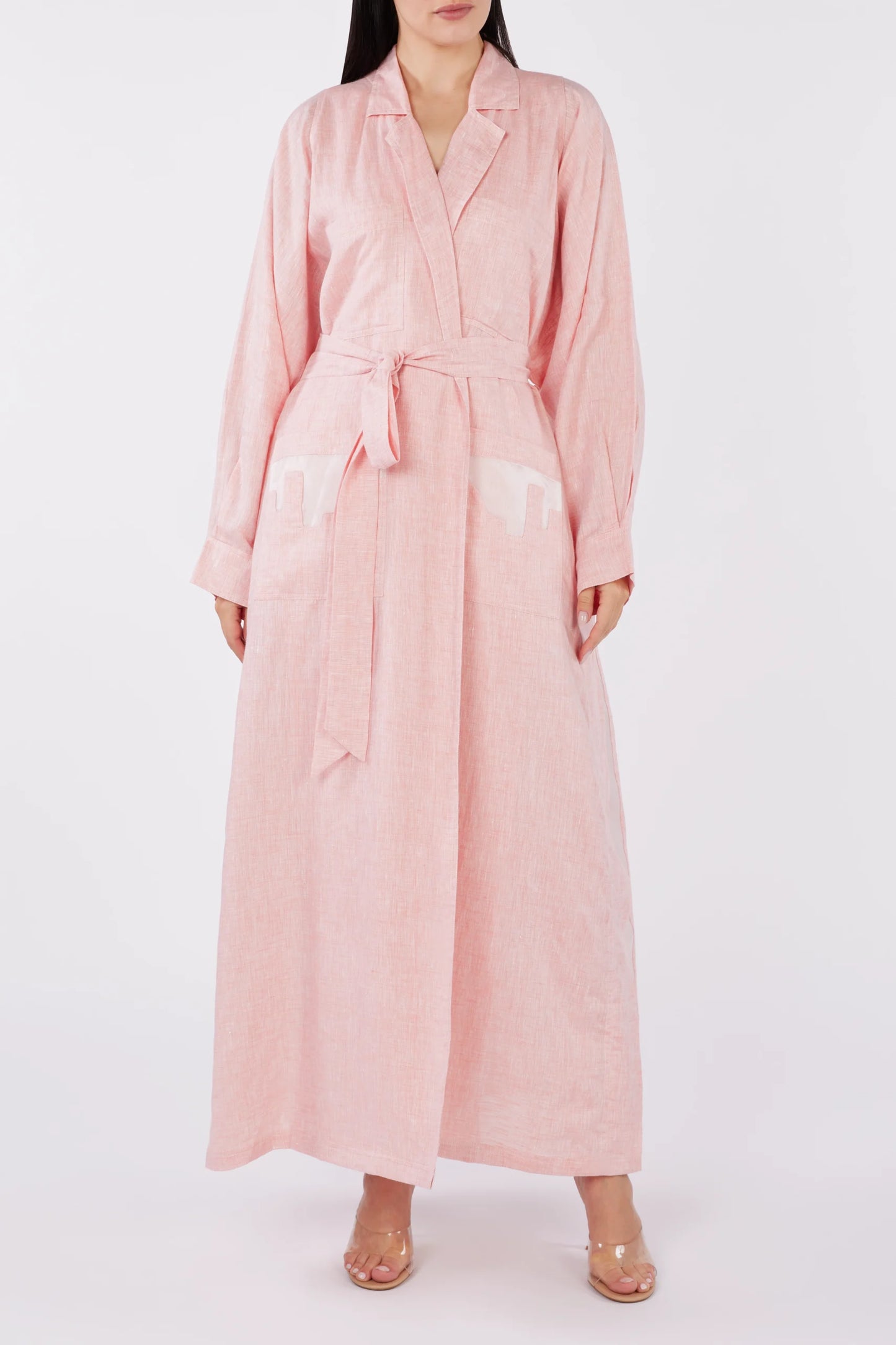 The Dreaming Notch Collar Linen Abaya