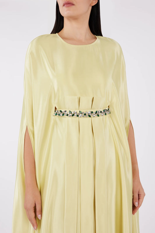 Indulgence Cape Sleeve Kaftan with Crystal Embellished Belt