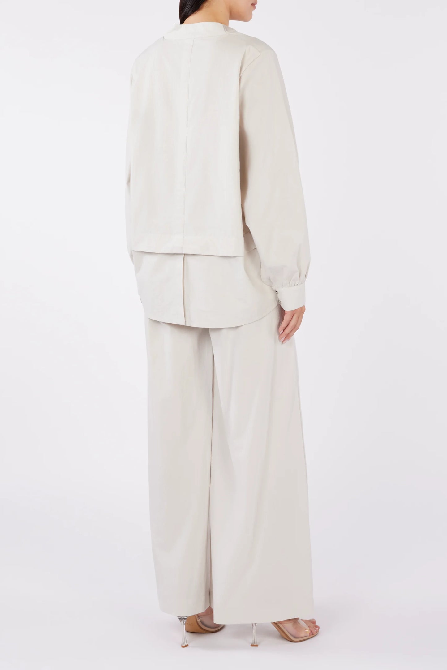 Indulgence V Neck Shirt with Crystal and Pearl Embellishment