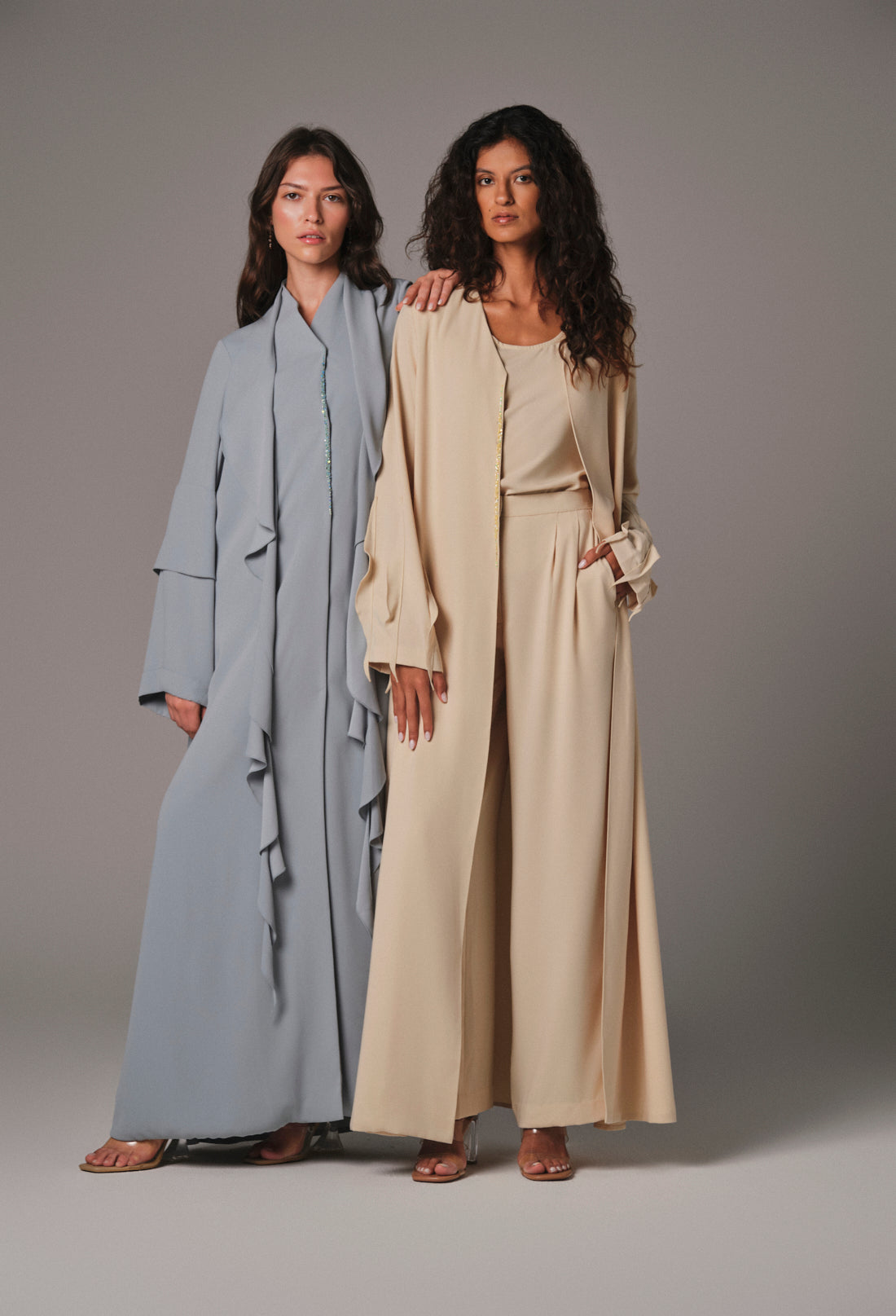 AQUILLORA Innocence Ruffles Sleeve Abaya - Butter Yellow (Image 2)