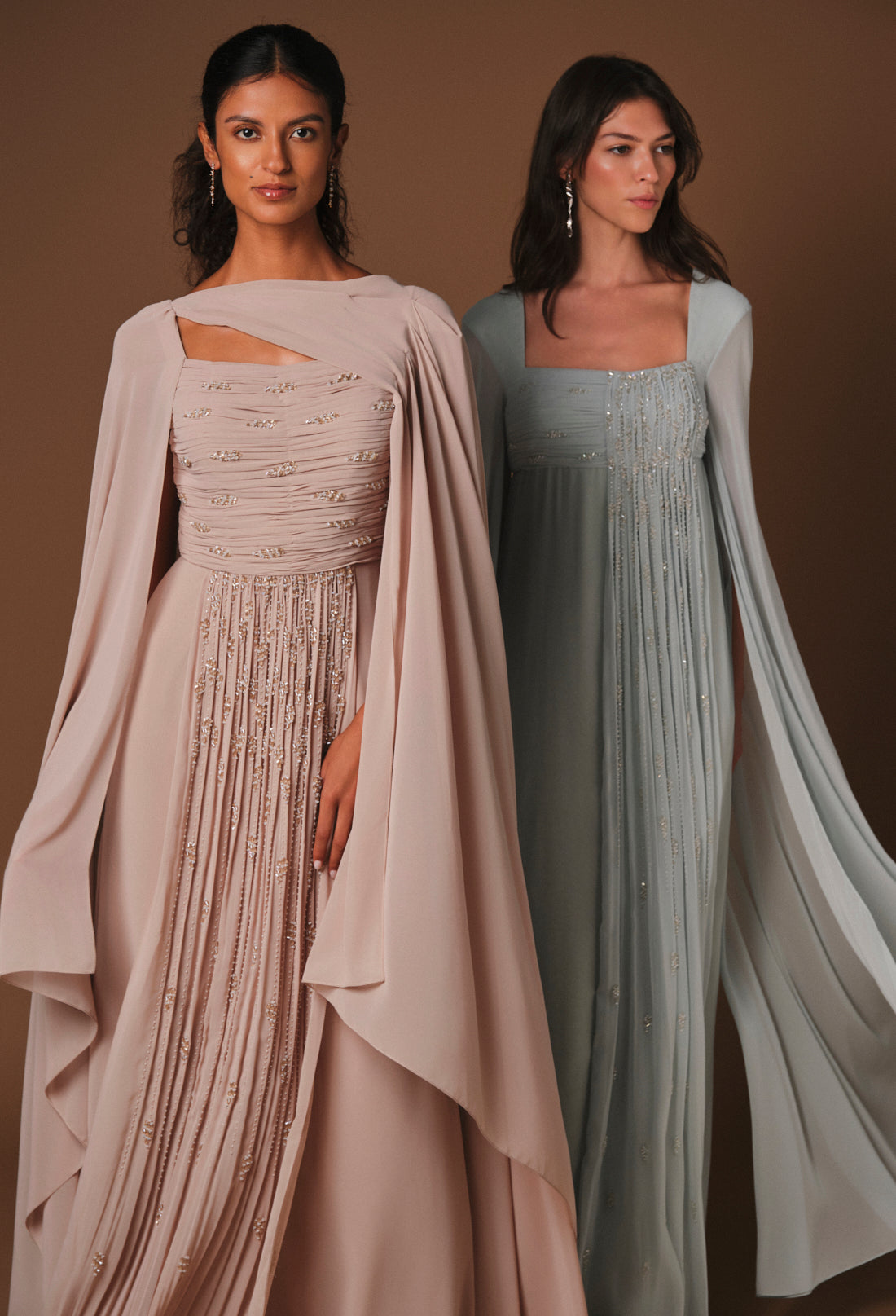 AQUILLORA Zenith long Sleeve Kaftan - Pale Turquoise (Image 2)