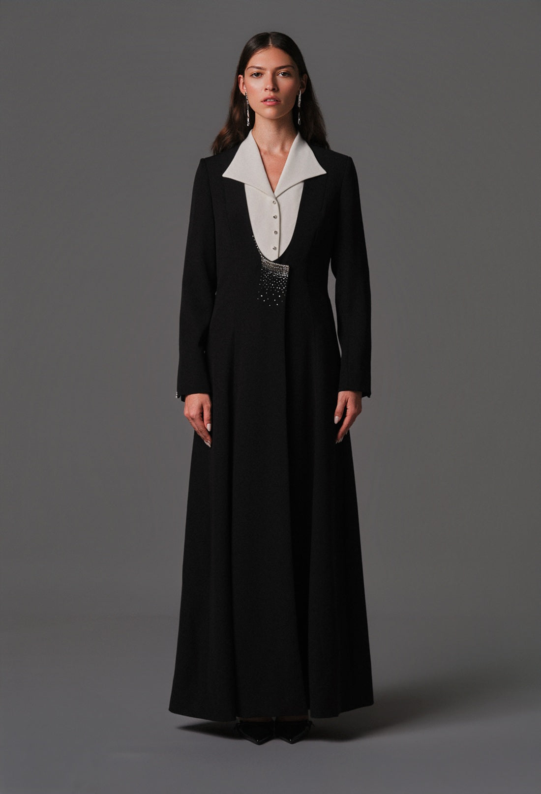 Twilight notched collar abaya