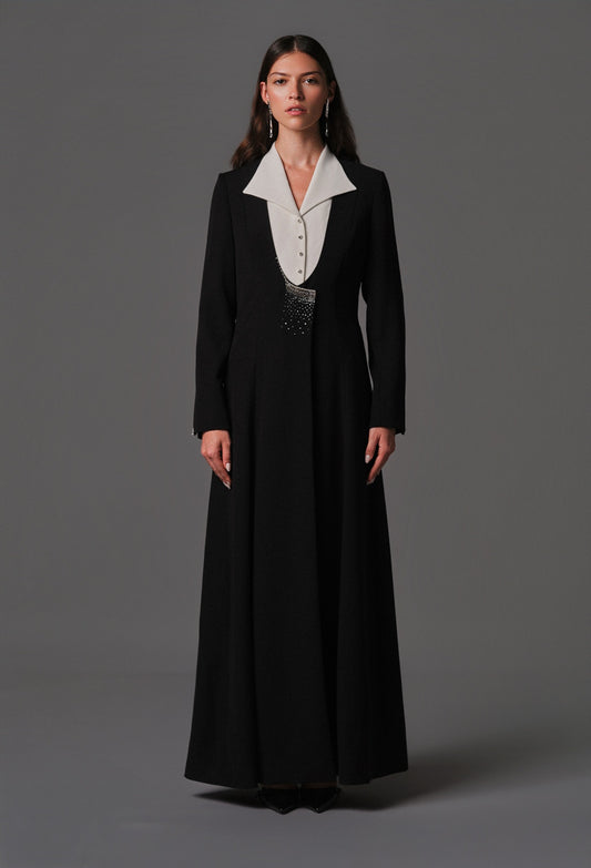 Twilight notched collar abaya