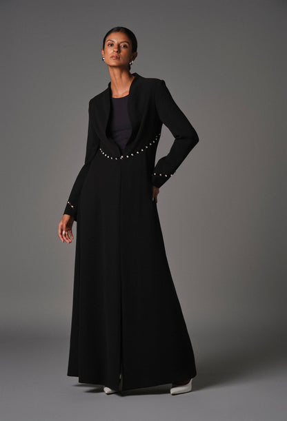 AQUILLORA Twilight coat-Style Abaya - Black (Image 1)