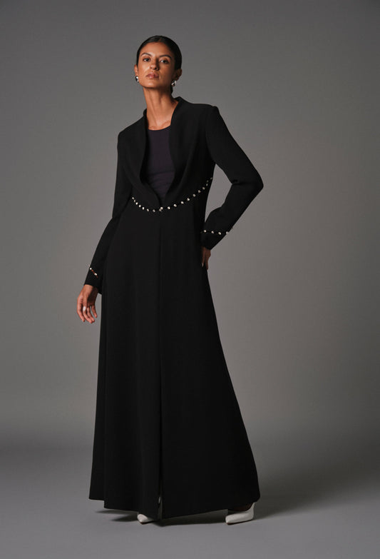 AQUILLORA Twilight coat-Style Abaya - Black (Image 1)
