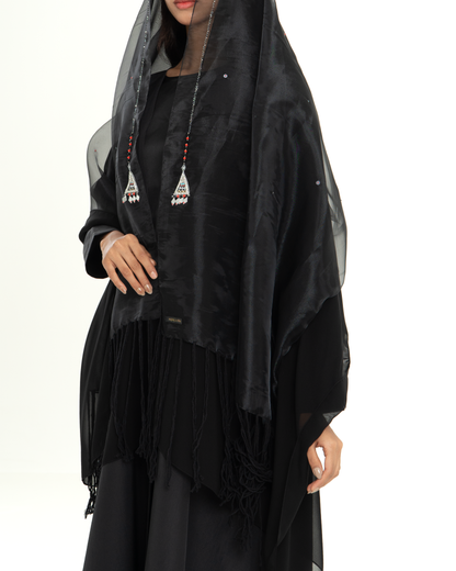 Silver Organza Chiffon Sheila