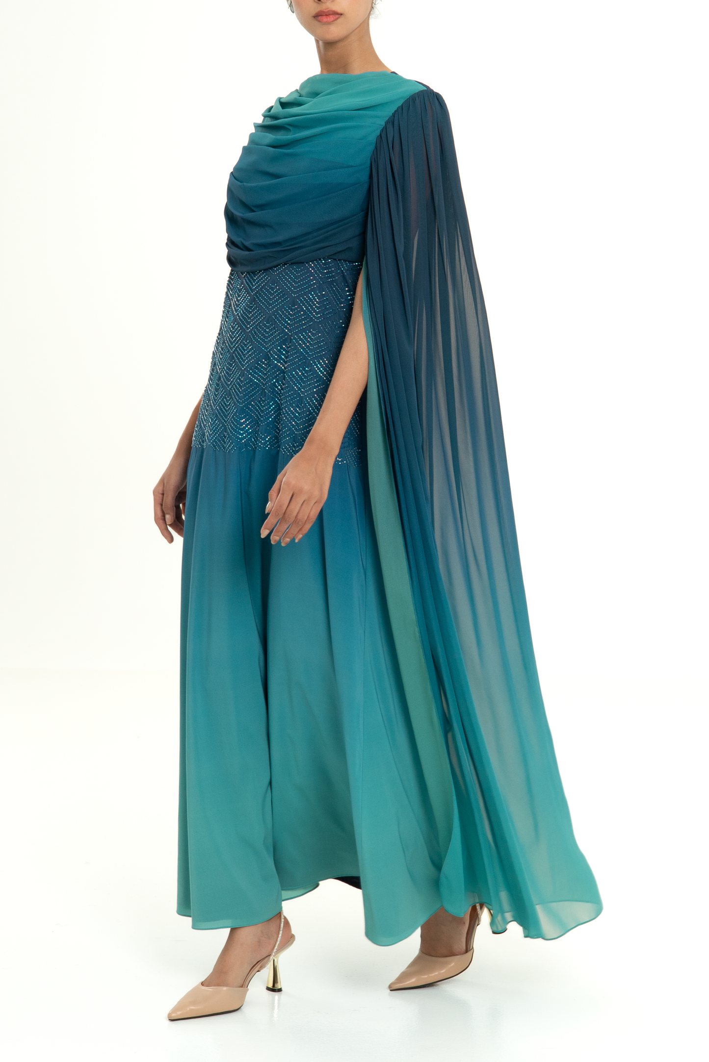 AQUA Cowl-Neck Dress