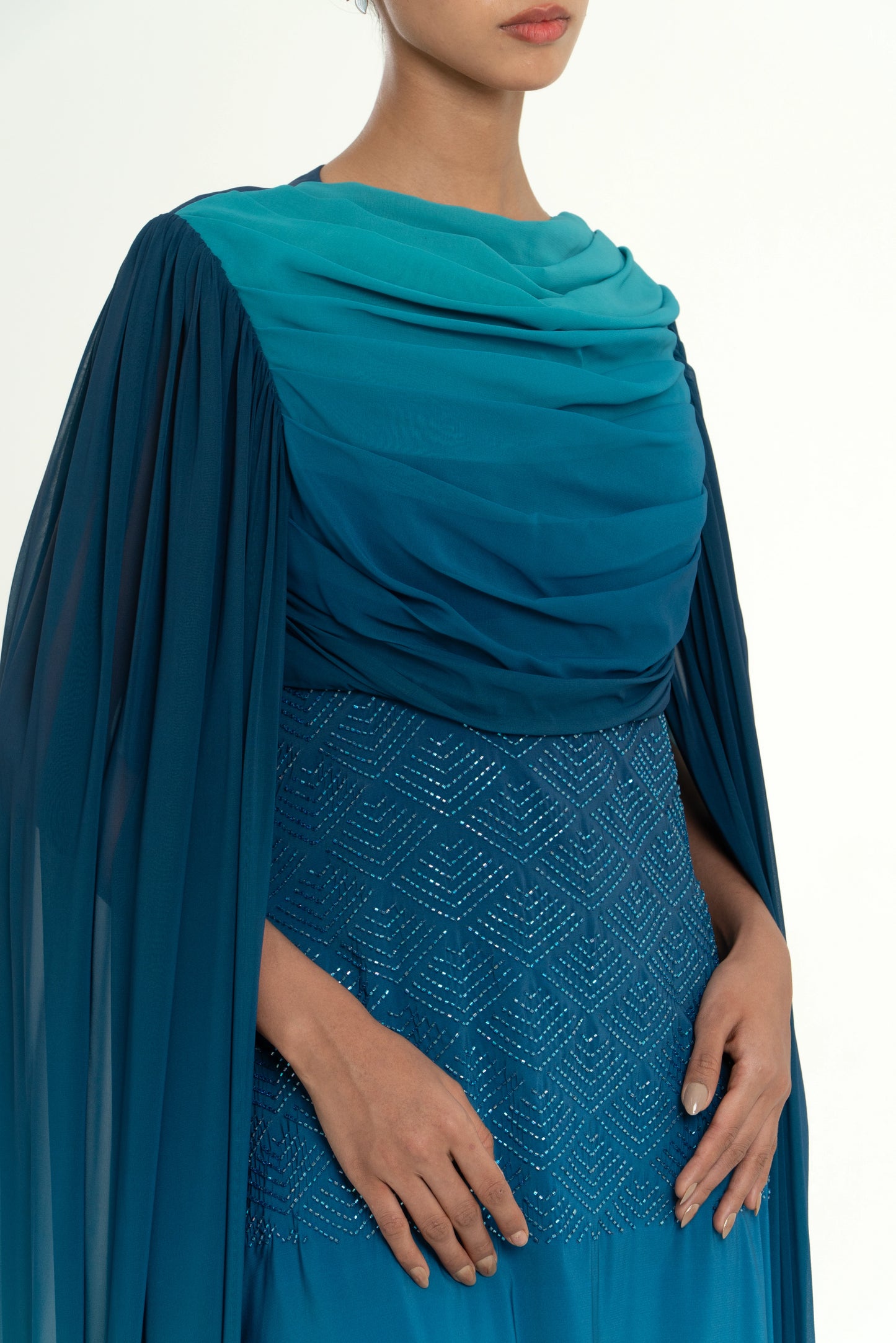 AQUA Cowl-Neck Dress