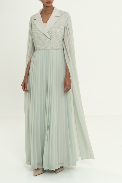 AQUA Cape-Sleeve Dress