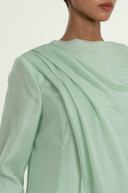 Terra Pleated Cape Dress