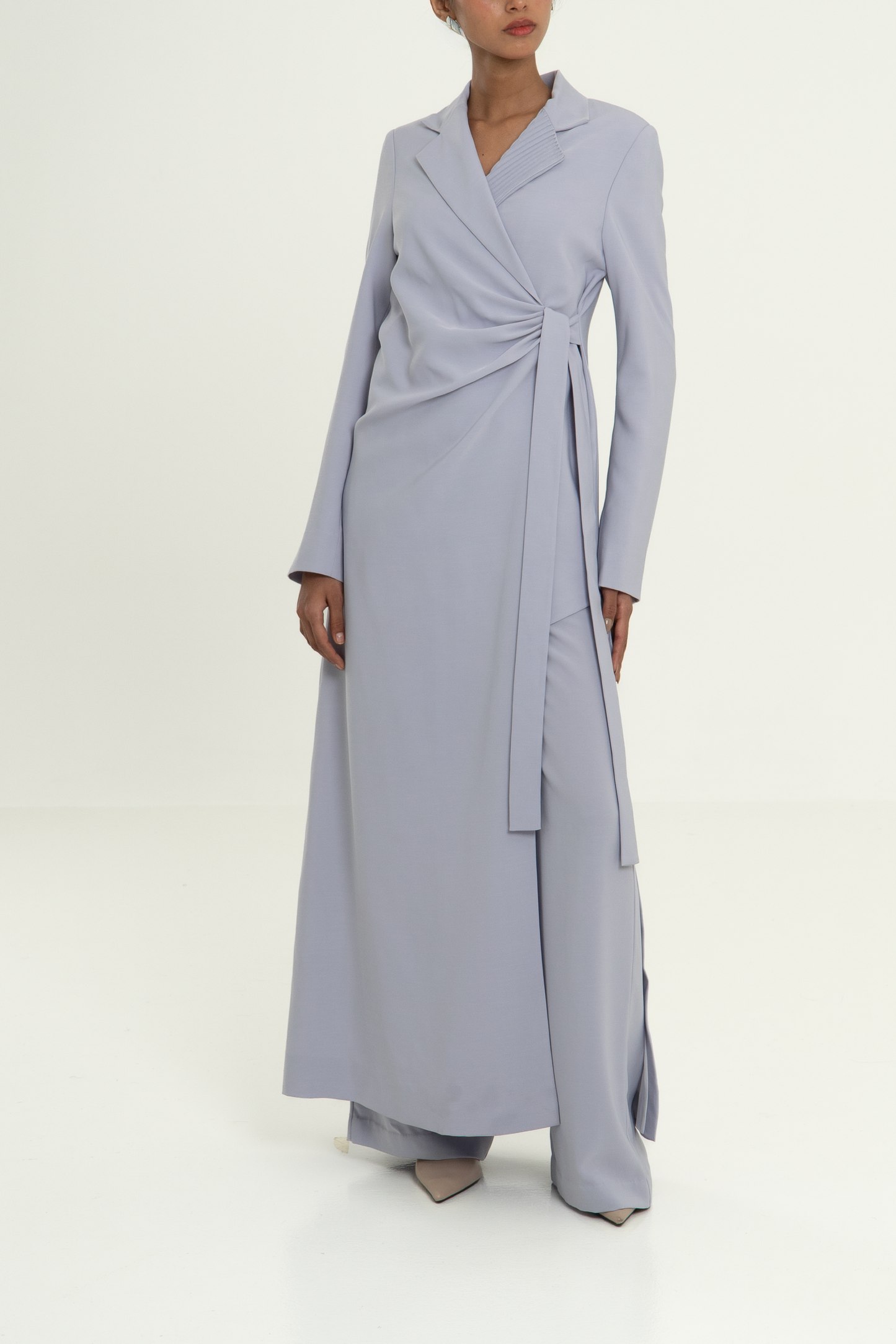 Terra Wrap-Style Coat and Pant Set