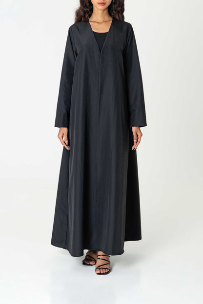 Black Abaya with Beaded Organza Back