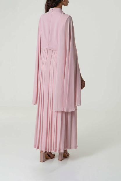 Crystal-Embellished Pleated Dress