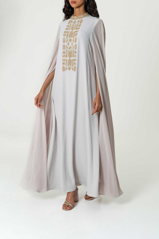 Embroidered Cape Sleeve Kaftan