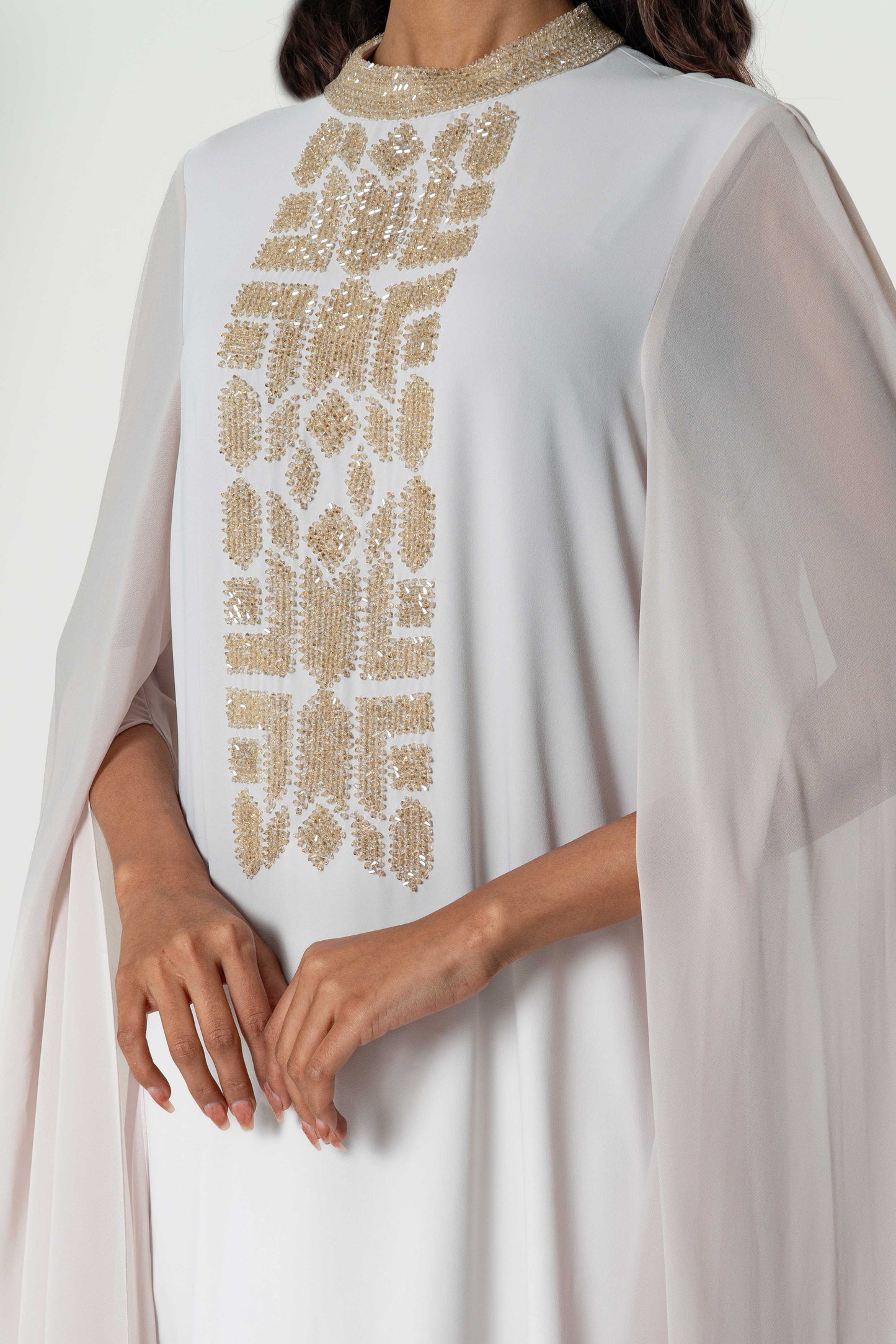 Embroidered Cape Sleeve Kaftan