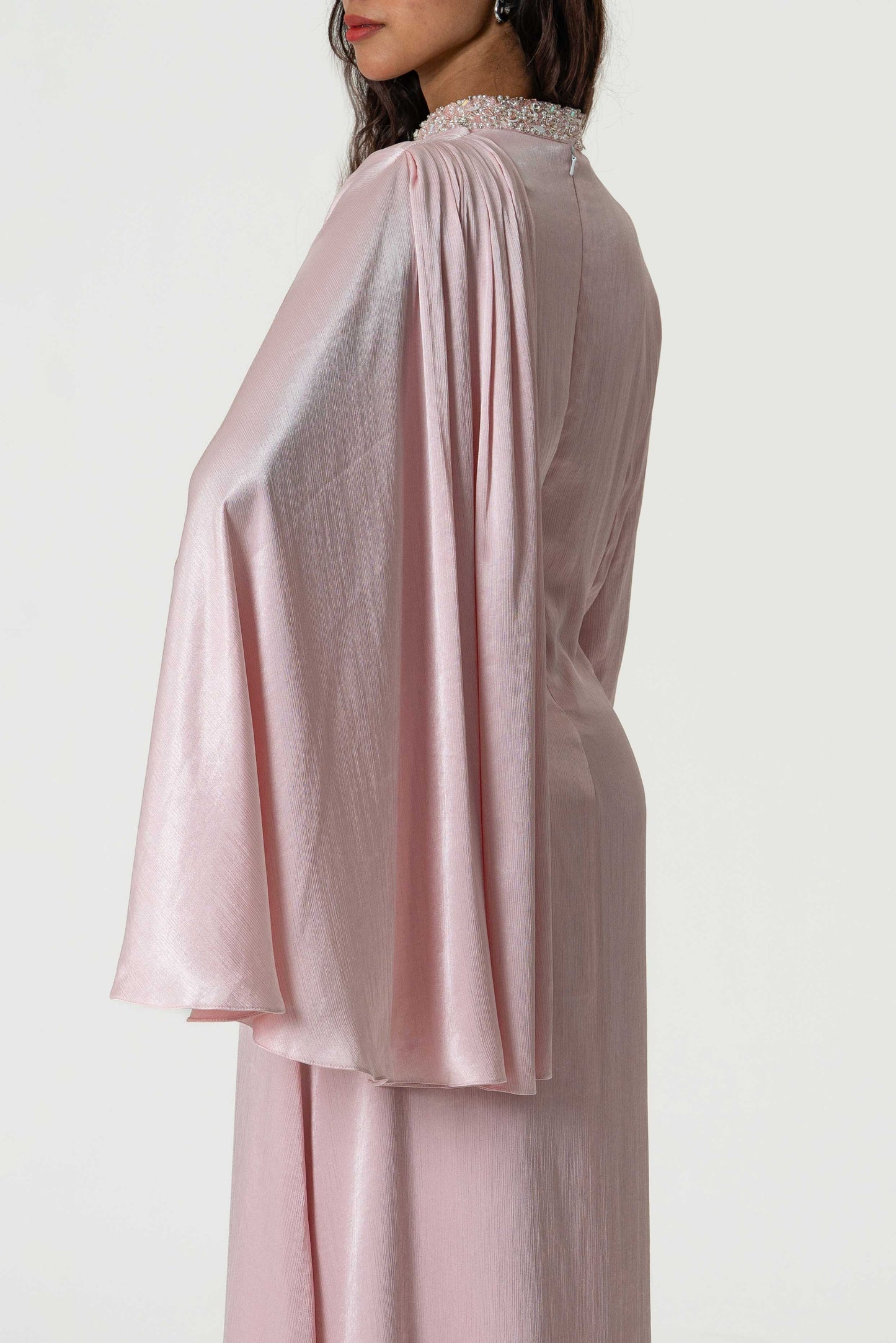 Embroidered Cape Dress