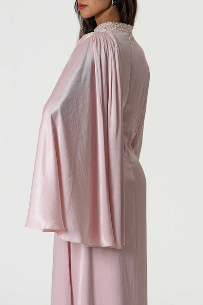 Embroidered Cape Dress