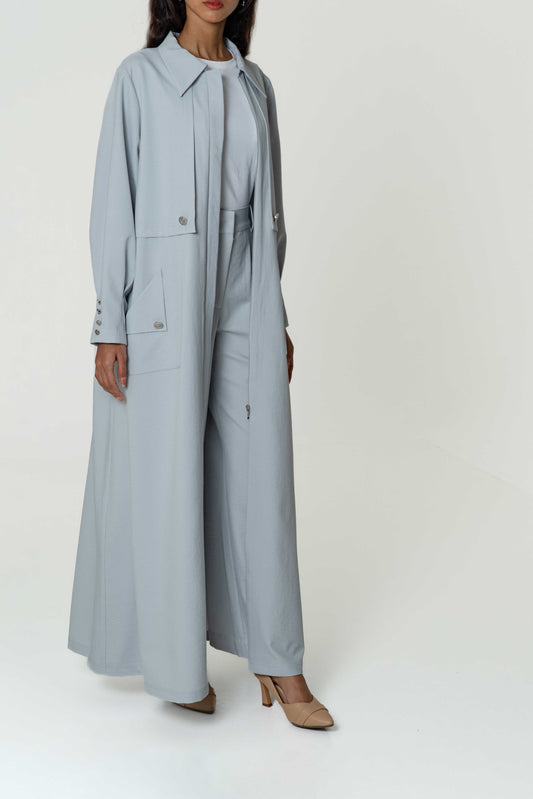 Collared Coat and Pant Set
