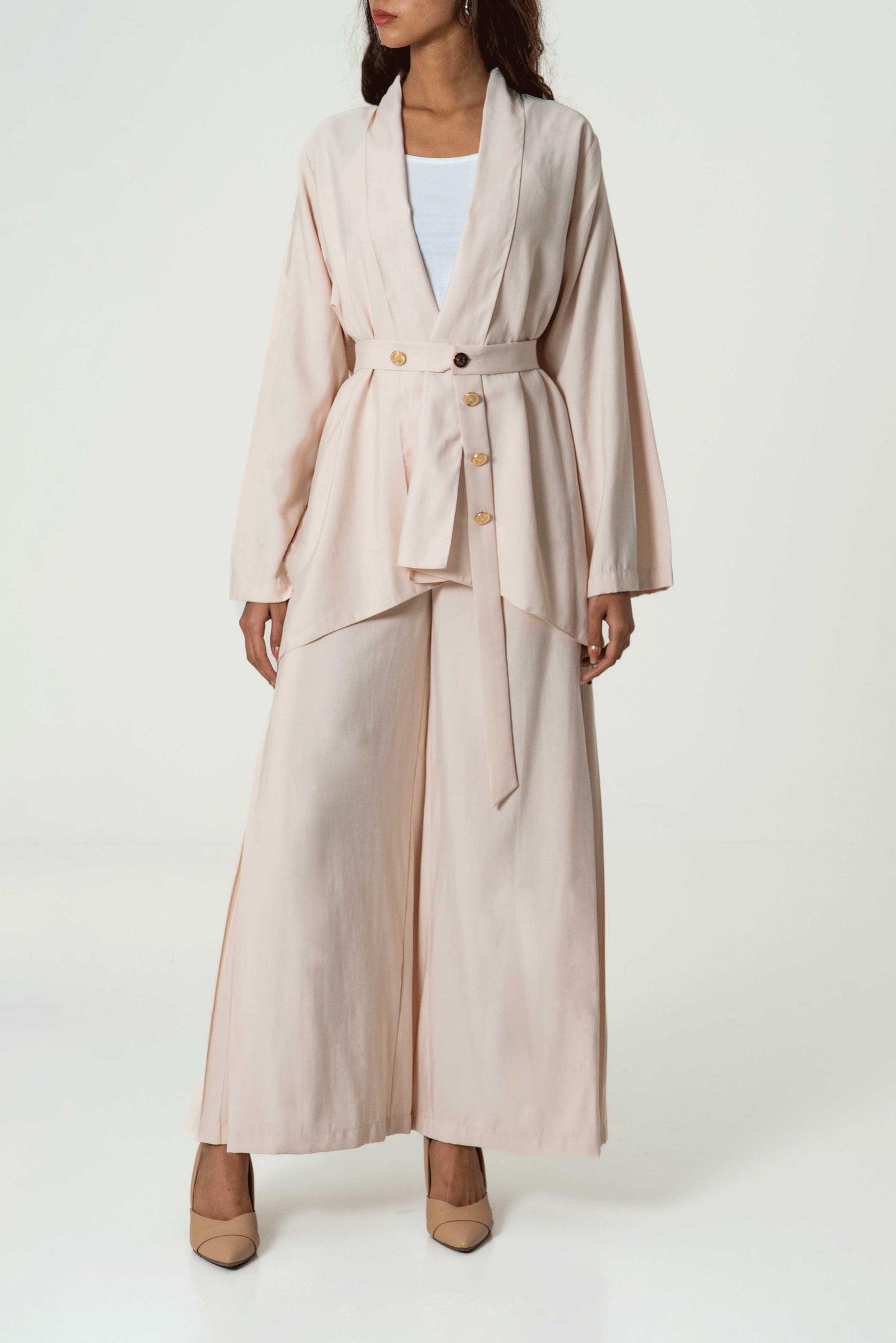 Timeless Elegance Cape & Pleated Pant Set