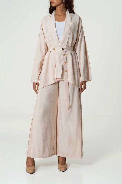 Timeless Elegance Cape & Pleated Pant Set