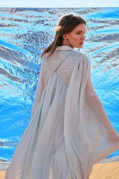 AQUA Cape-Sleeve Dress