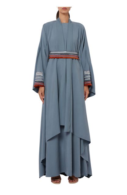 The dispersion cape dress with belt