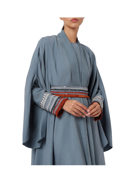 The dispersion cape dress with belt